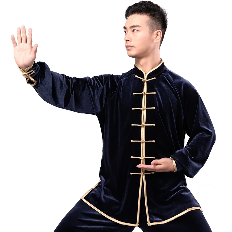 Winter Velvet Kung Fu Tai Chi Clothing Thicken Martial Arts Clothes Taijiquan Wushu Uniform Wing Chun Warm Multicolor 2022