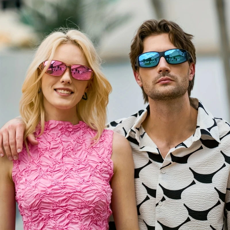 

2-Pack Polarized Square Glasses, Tac Lens, Tr90 Frame, Unisex Wrap-Around Design, Over-Glasses Compatible