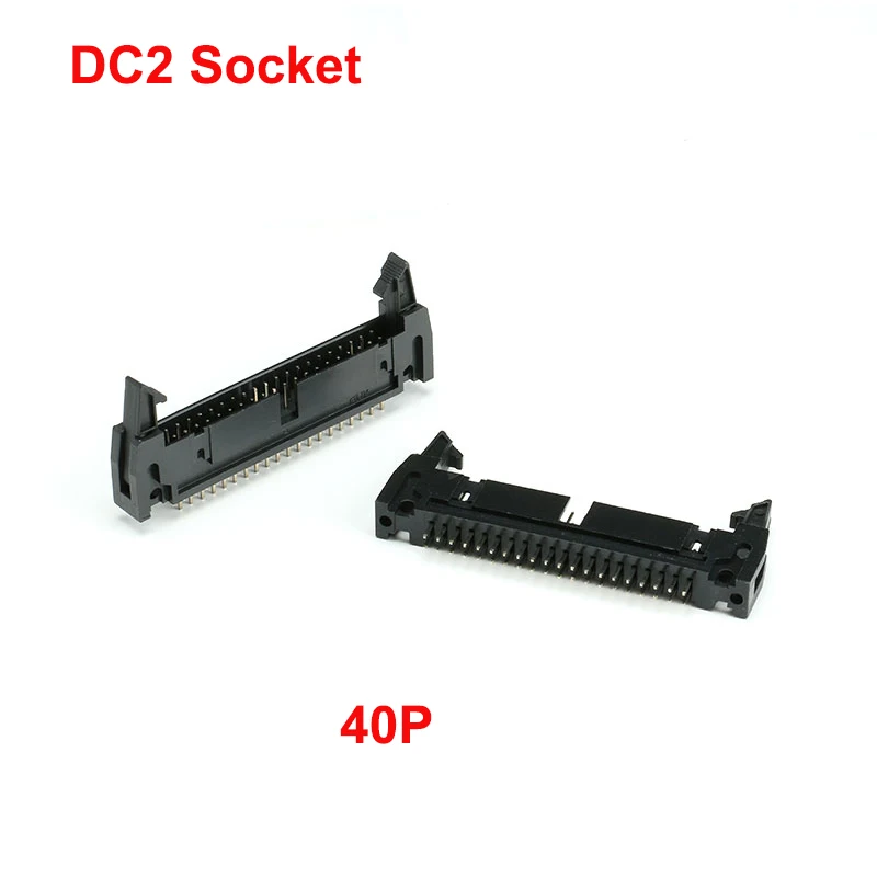 10 PCS IDC Socket Connector DC2 2.54mm Pitch Straight Pin 40 Pin Female Ribbon Cable Connector For FC Cable