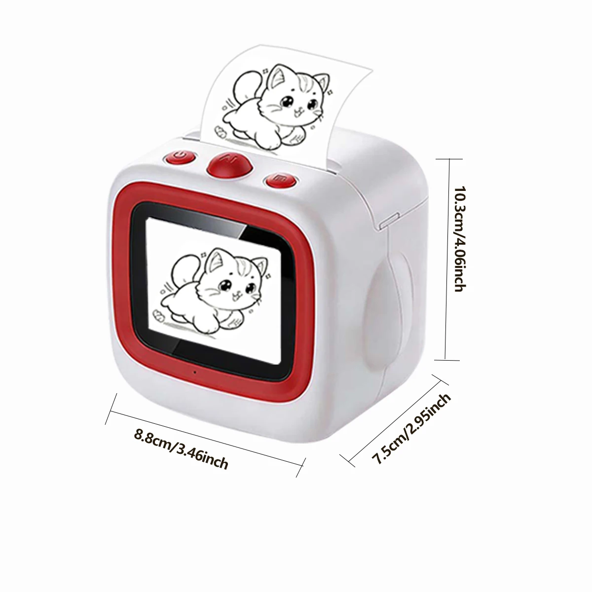 New AI printer, smart voice imaging, portable inkless printer with high resolution, USB charging, suitable for creative ID and t