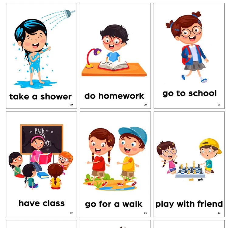 【Word Card】Common phrases in daily life Sentence cards Language training for young children Cognitive learning Word shaping