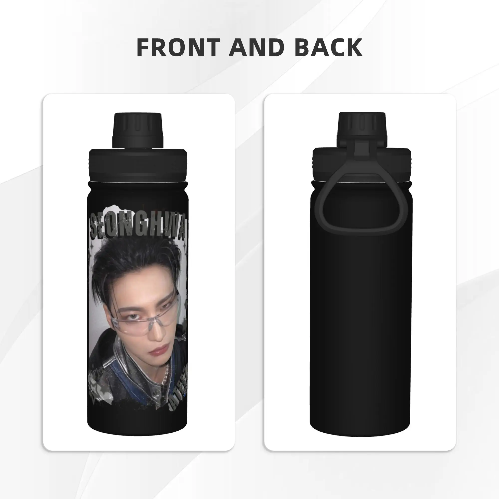 Kpop Boy Group A-Ateez Seonghwa 18OZ Sports Insulated Kettle  Coffee Cups Stainless Steel Outdoor Mugs Water Bottle