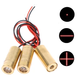 Cabeça pequena do laser de cobre, 650nm, 9mm, 3V, 50mw, módulo do diodo cruzado, laser vermelho para os níveis dos brinquedos do laser, medidores do fio terra, acessórios