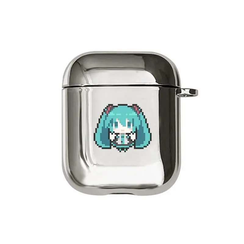 Hatsune Miku مطلي بكسل نمط الطباعة حقيبة سماعة الاذن ل Airpods 1 2 3 4 Pro Pro2 Pro3 للصدمات سماعة الإسكان