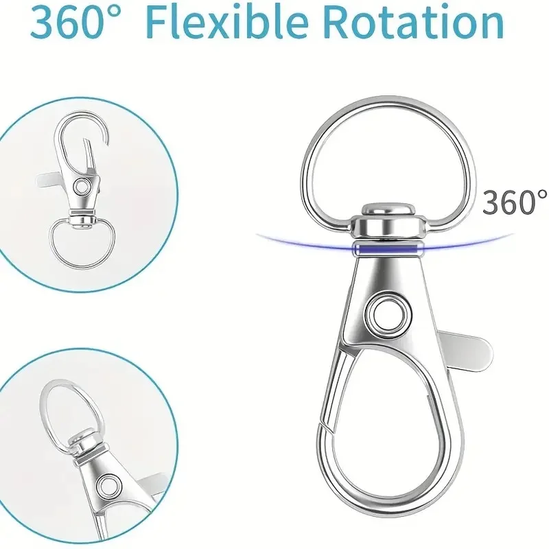 20 шт. поворотные застежки на шнурке, крючки с кольцами для ключей, зажимы для брелоков, крючки с карабином, застежки для рукоделия