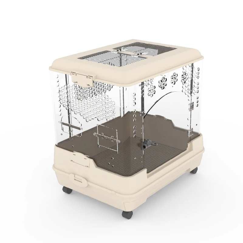 acrylic fully transparent villa home ornamental cage Bird cage Parrot cage Large Xuanfeng peony tiger skin special