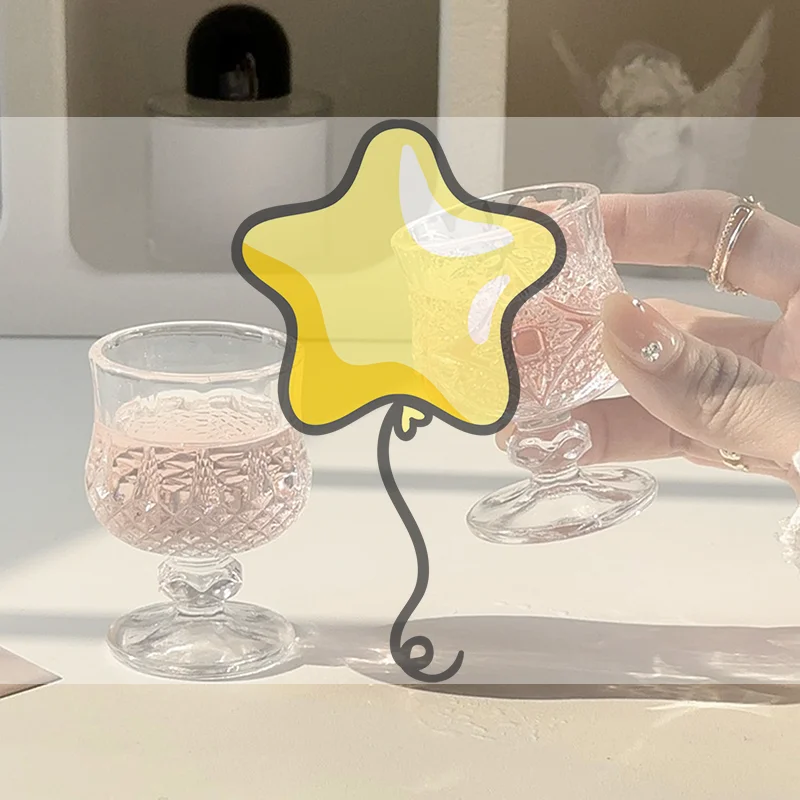 Copa de cristal pequeña grabada en relieve de estilo coreano para licor de saquê Soju, vidrio de tallo corto