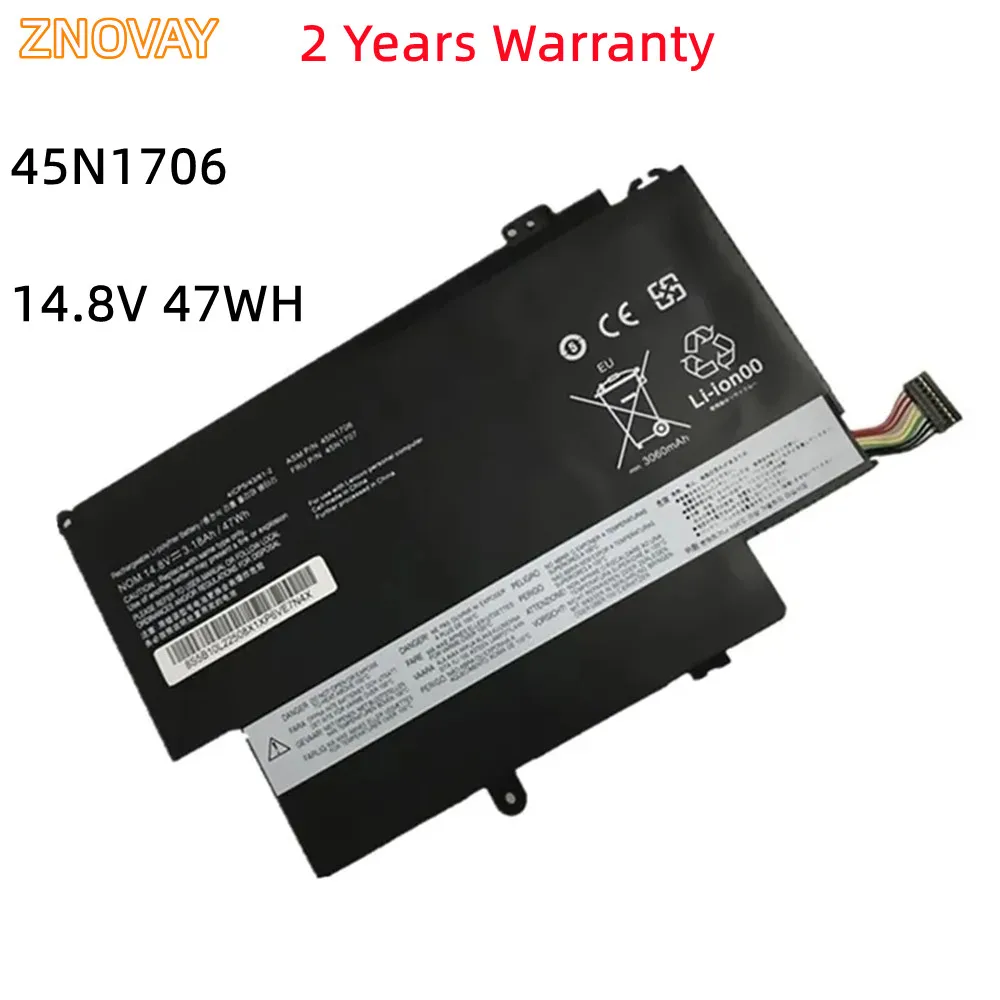 

ZNOVAY 14.8V 47WH 45N1704 45N1705 45N1706 45N1707 For Lenovo ThinkPad Yoga S1 120 S240 20CD/20C0 Yoga 12 20DL/20DK Pro