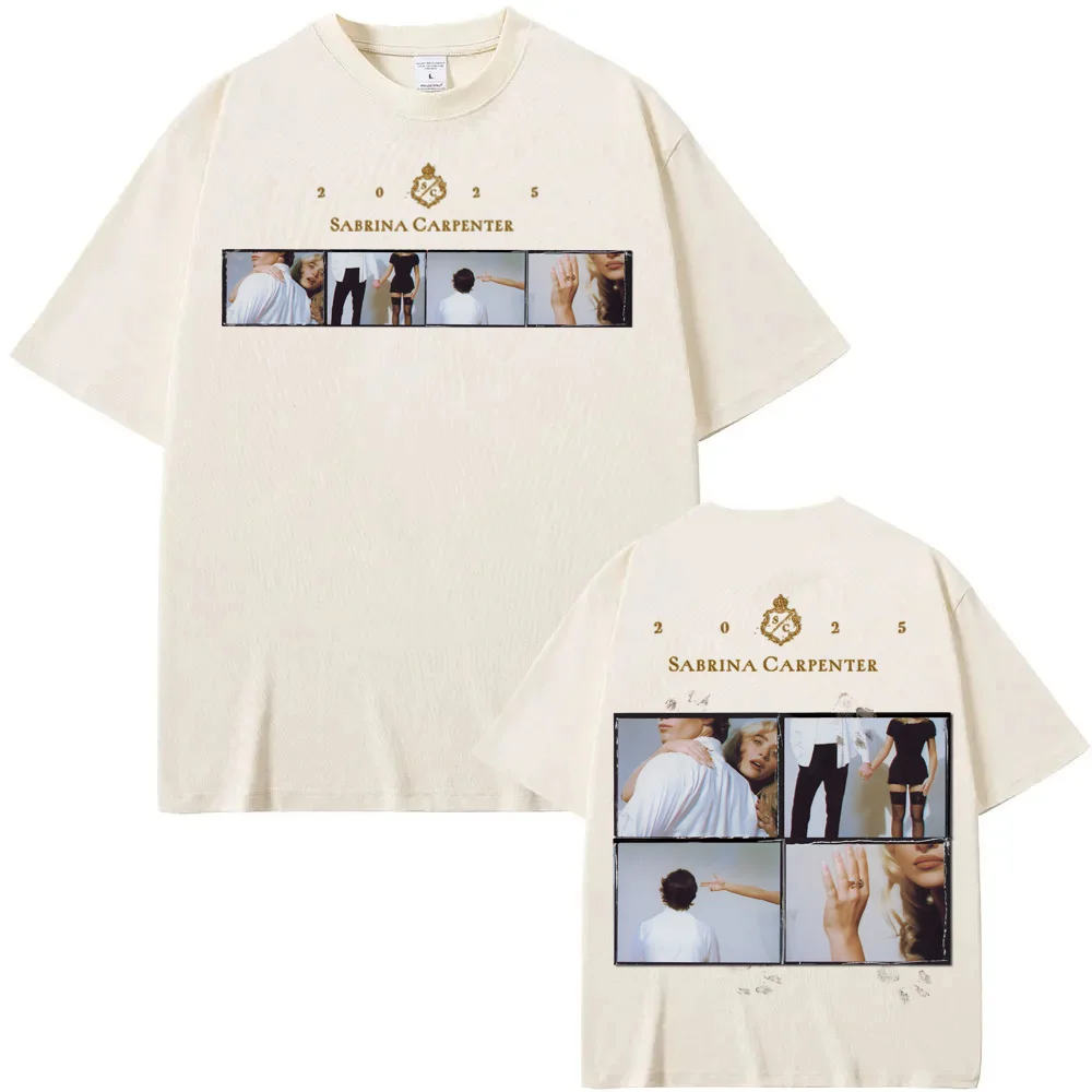 

Sabrina Carpenter 2025 T-shirt Summer new Korean Style O-neck High Quality Tshirts vintage 100%cotton Comfortable Camisetas