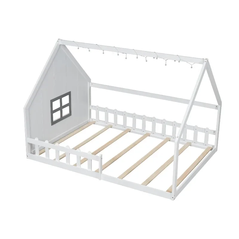 White house shape childlike bedroom bed