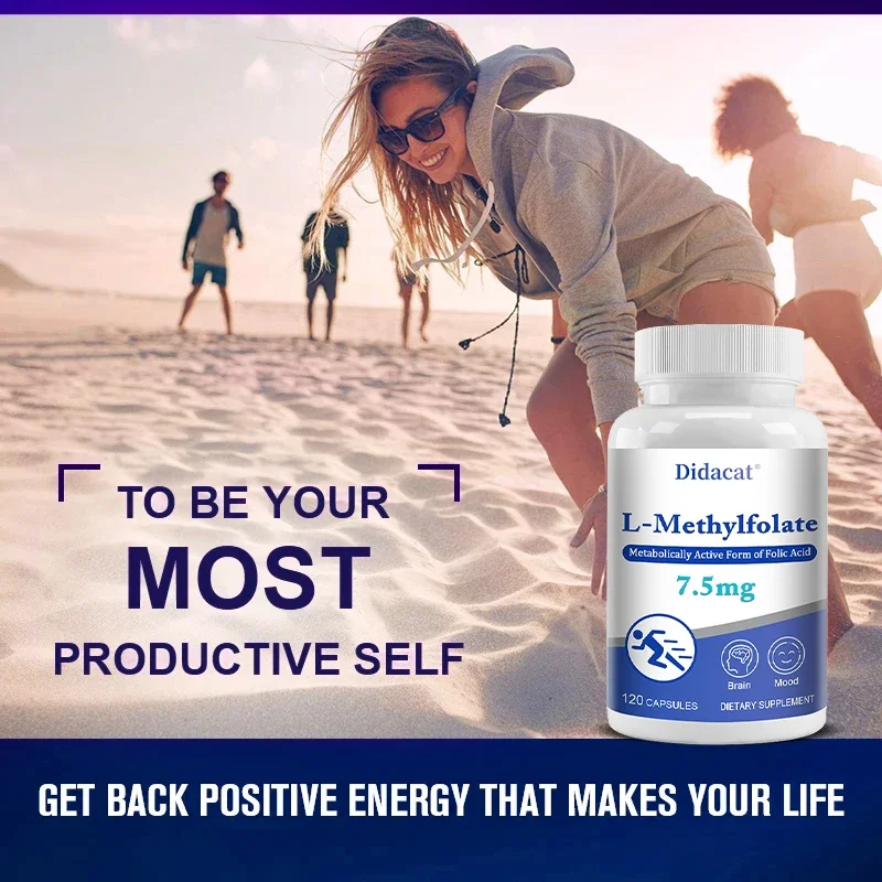 L-Methylfolate 7.5 Mg Capsules Maximum Strength for Mood Management, Methylation, Brain Cognition, Neurological Function