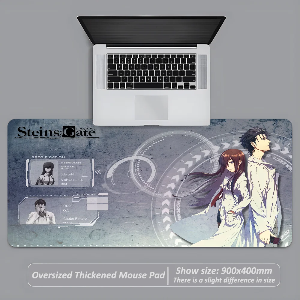 Japanese Classic Anime Steins Gate Cool Mousepad Large Anti-Slip Mouse Pad Stitched Edges Mat Desk Laptop Gaming​ Keyboard Pad