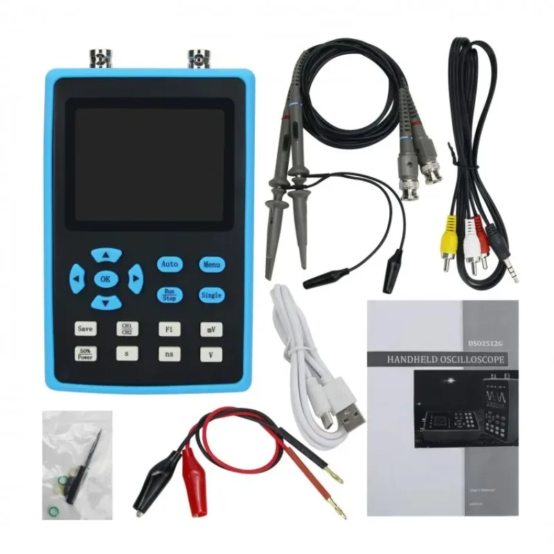 NEW DSO2512G Digital Oscilloscope Mini 2 Channel Oscilloscope 120M Bandwidth 500M Sampling for Repairs