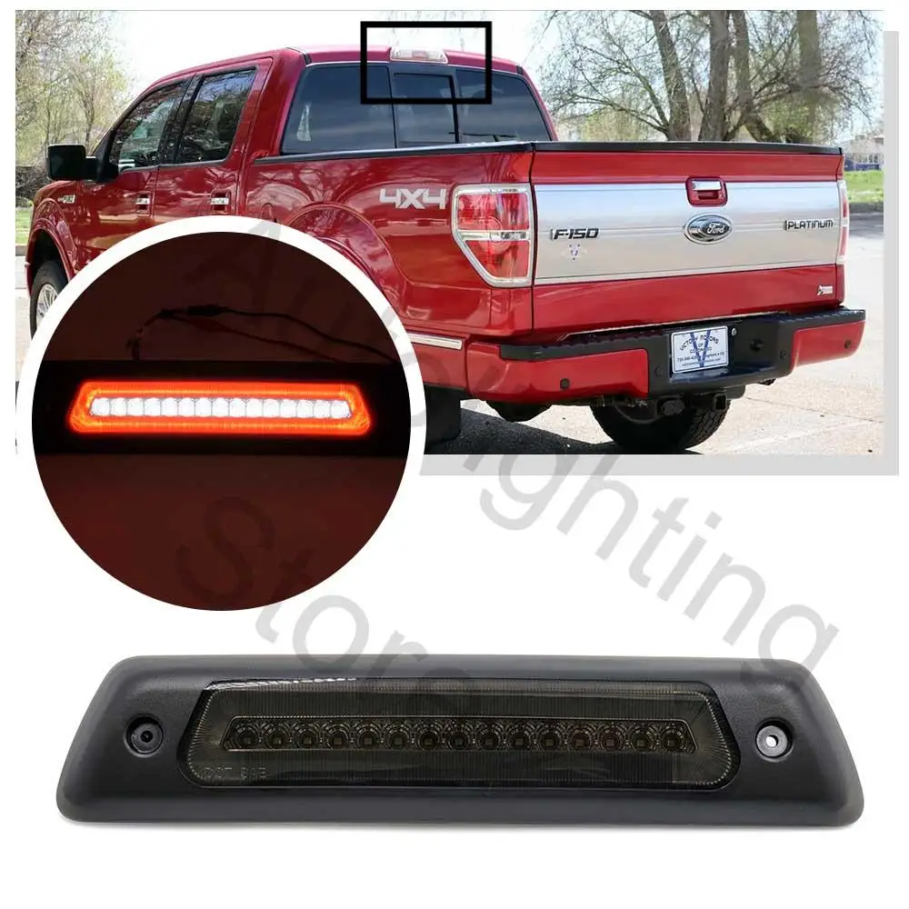 Smoke lens For 2009-2014 Ford F-150 SVT Raptor LED High-Mount 3rd Third Brake Light Cargo Tail Lamp