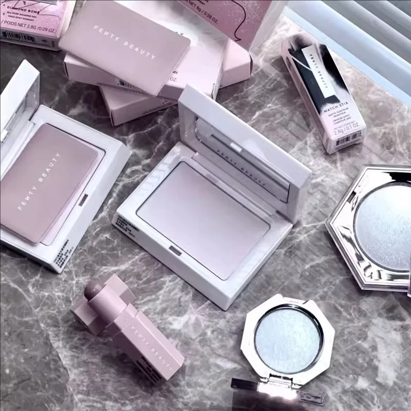 Nuevo traje de belleza Fenty, lápiz labial duradero, hidratante, polvo brillante Facial de diamante, presentador de contorno Facial, polvo suelto