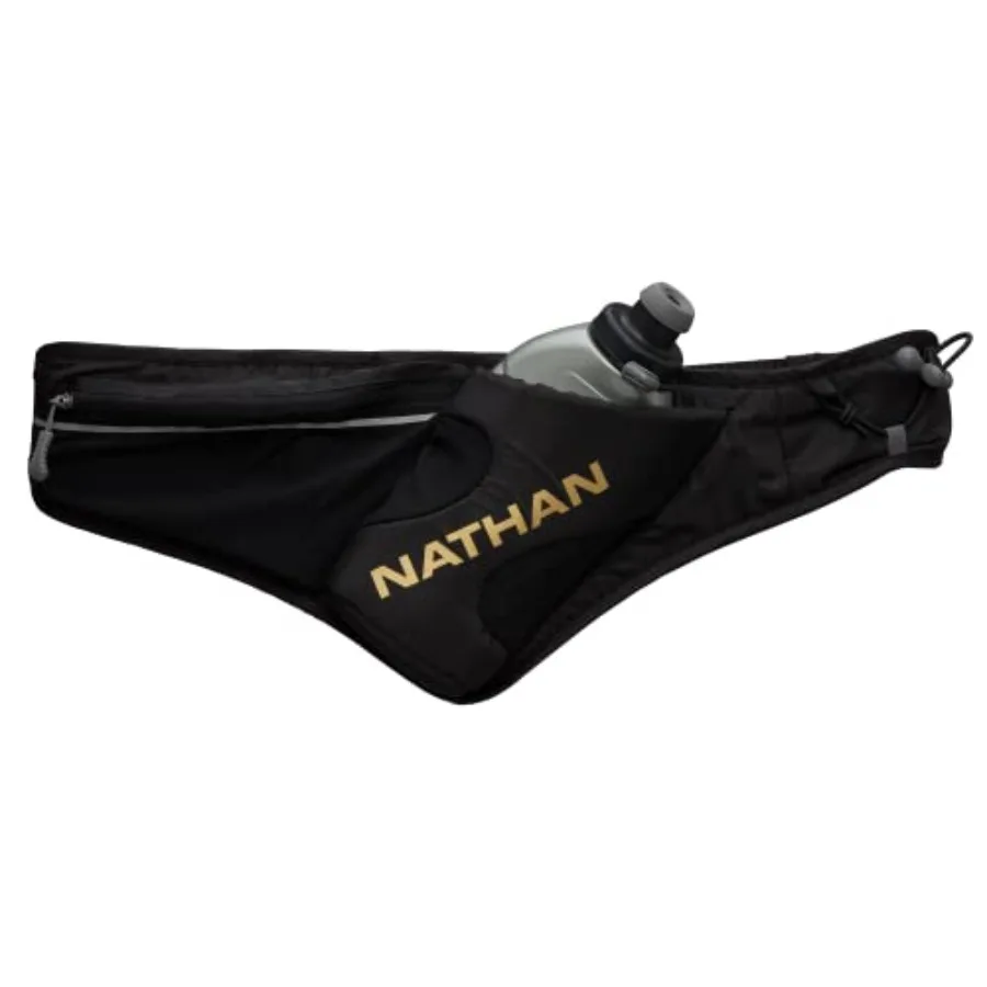 Peak Running Hydration Waist Pack Belt w/ Speed Draw Flask Water Bottle, 18oz/535 ml Push/Pull Race Cap, Expandable Zippered St