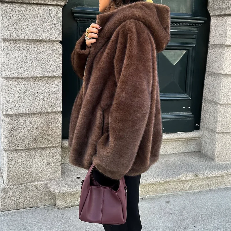 Moda wakacyjna Sweter z zamkiem błyskawicznym i długim rękawem Płaszcz damski na jesień i zimę