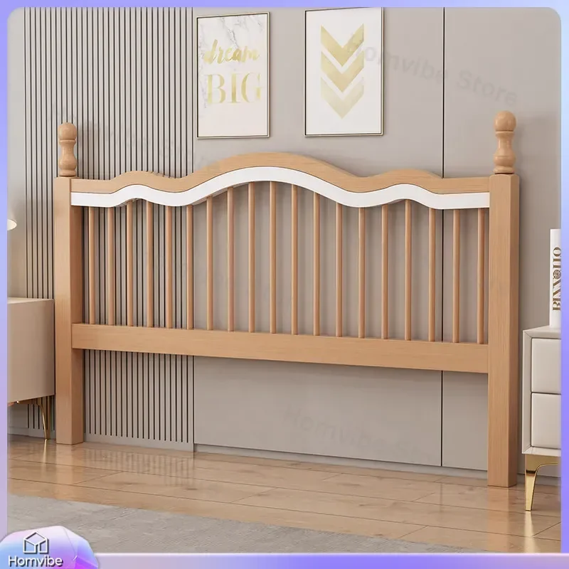 Solid Wood Headboard Beech Double Bed 1.5m 1.8m Backrest Board Separate Bedroom Furniture Modern Home Decor Wall Mounted