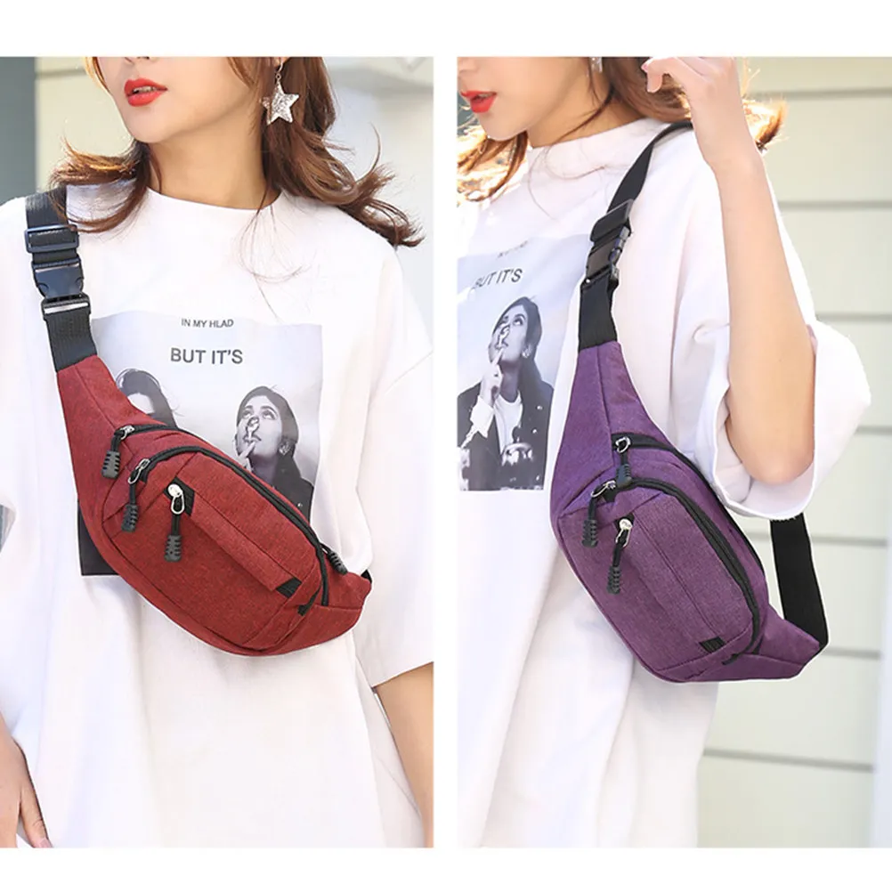 

Fashionable Running Waist Bag Red Oxford Cloth Large Capacity Adjustable Belt Men Fanny Pack Outdoor Sports Running Belt Sports