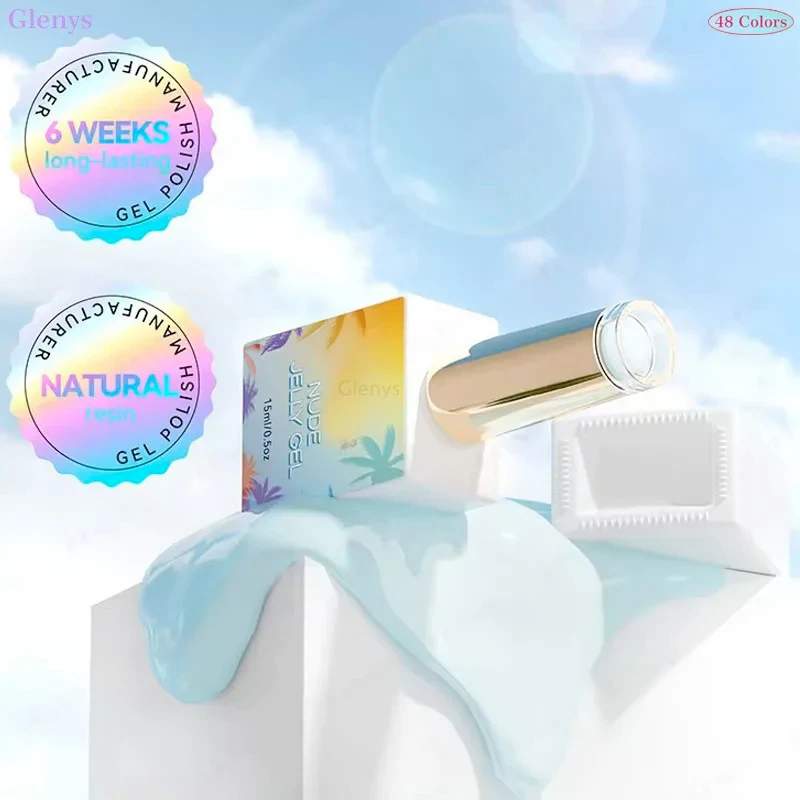 Glenys 48 สีเล็บเจลเครือข่ายทั้งหมดยอดนิยมขั้นสูงกึ่งถาวรแช่เจลเล็บ Salon Nail Art Clearcoat ชุด
