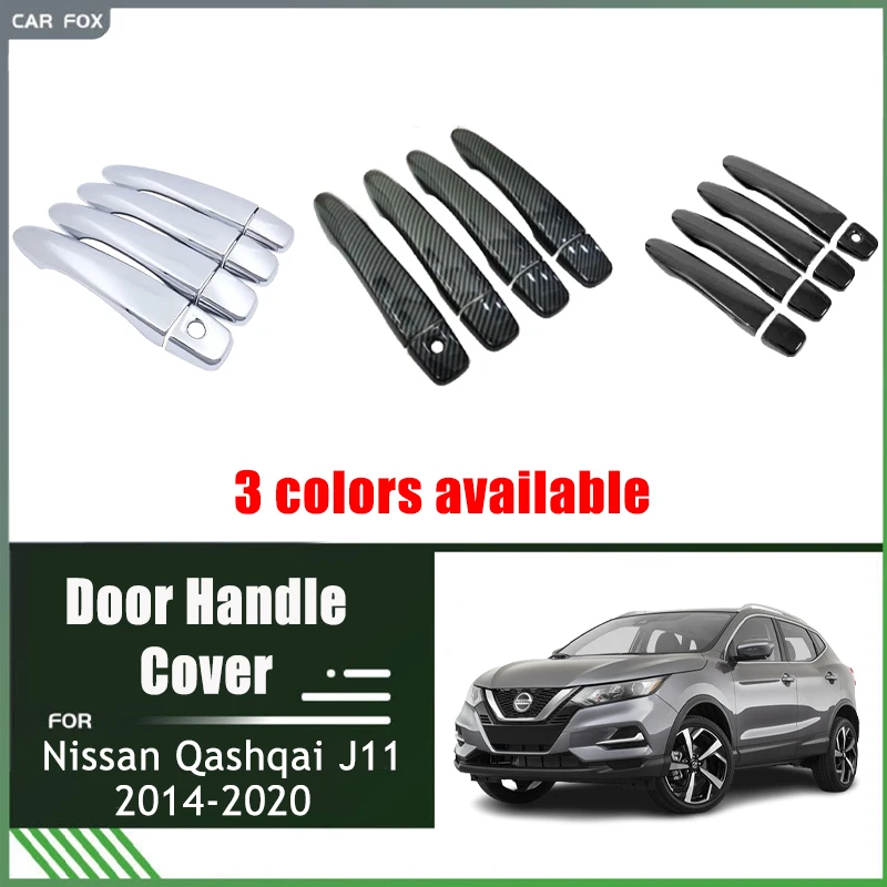 

Chrome Door Handle Cover Trim for Nissan Qashqai J11 Rogue Sport 2014-2020 2015 Car Accessories Carbon Fiber Set Sticker Styling