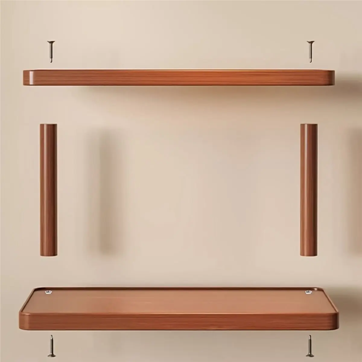 ABPP Versatile 2-Tier Wooden Storage Rack for Kitchen & Tea Room - Countertop Organizer with Decorative Handles, Ideal Spices