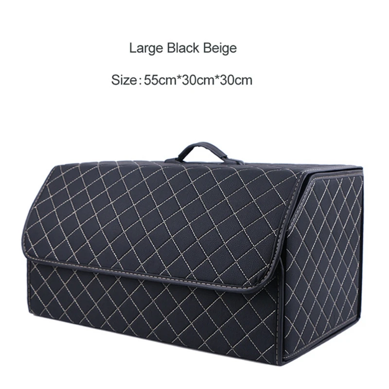 Car Multi-Tool Large-Capacity Storage Bag Car Trunk Storage Box Leather Organizer Storage And Finishing Leather Storage Box