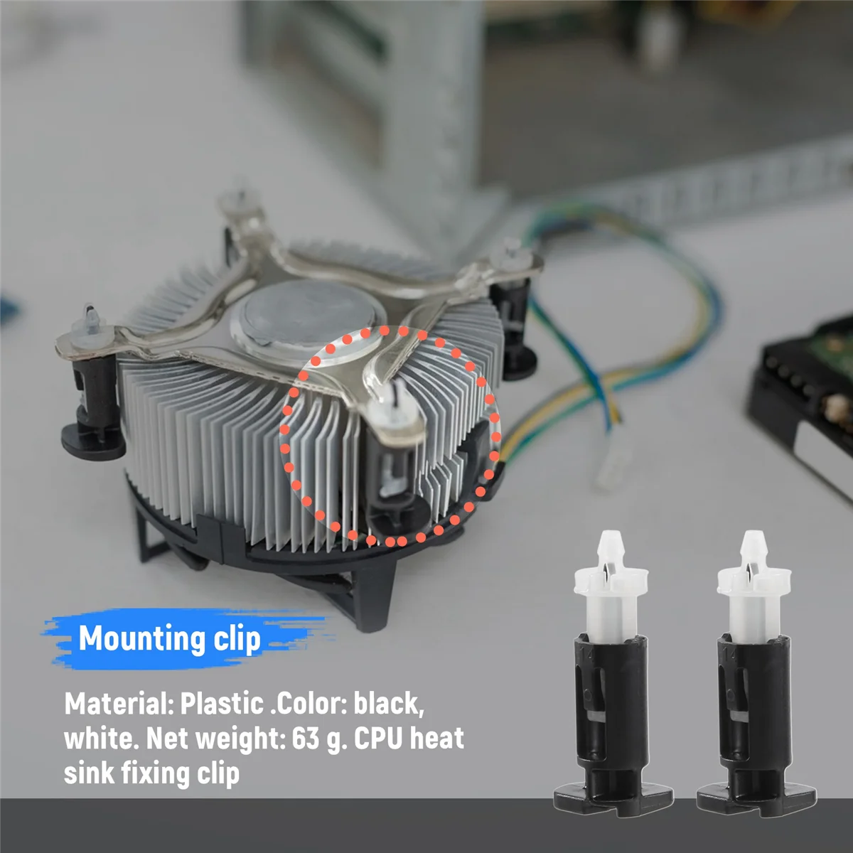 พลาสติกสีดํา สีขาว ขายึดสําหรับระบายความร้อน Intel CPU 30 ชิ้น