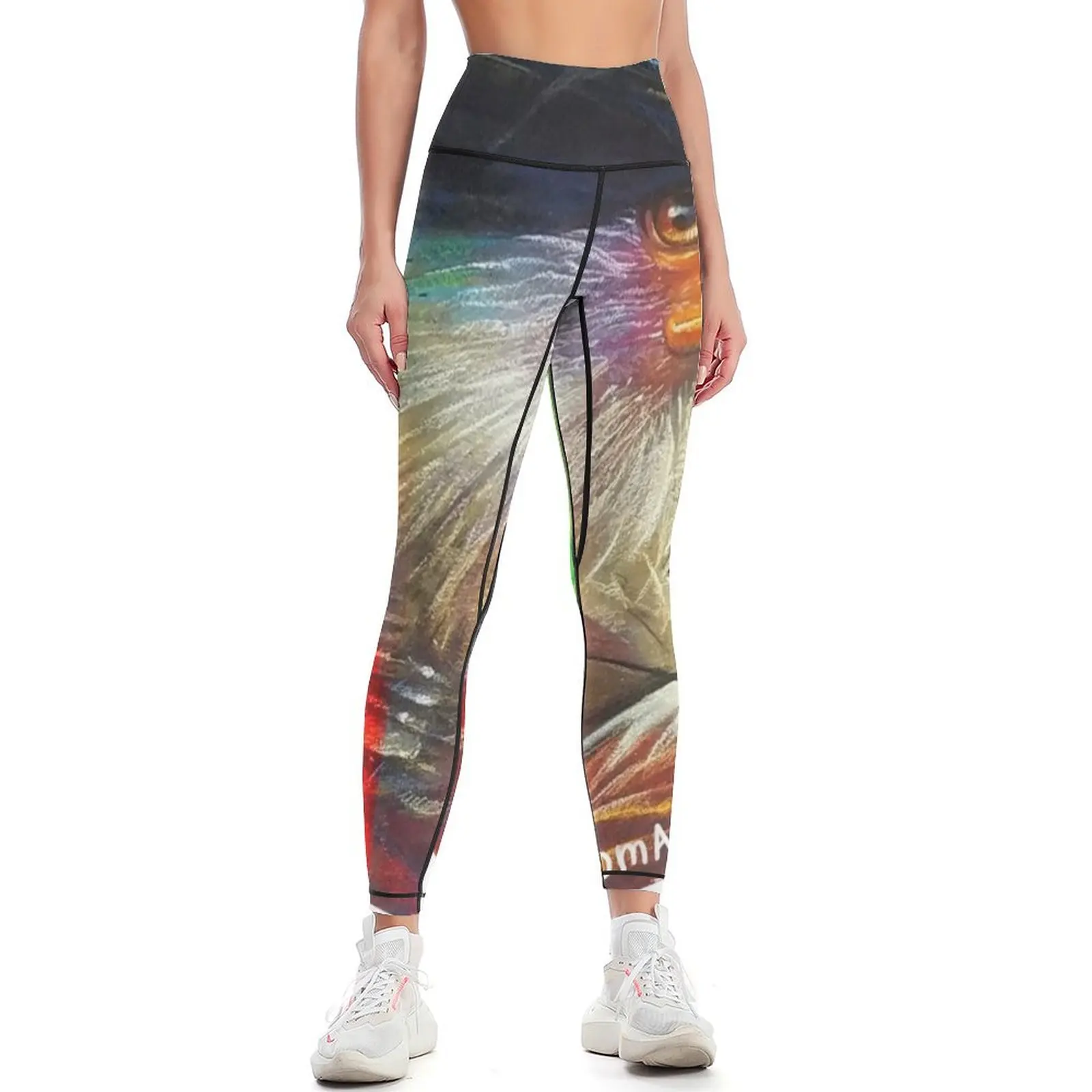 

Crested Caracara Chalk Art Sticker Leggings Clothing fitness Sportswear woman gym gym's sportswear Fitness woman Womens Leggings