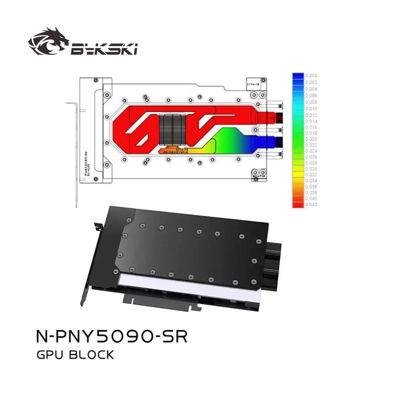 Bykski N-PNY5090-SR Blocco GPU da utilizzare per PNY GeForce RTX 5090 32GB GDDR7 Scheda grafica PC Raffreddamento ad acqua Rame Tutto in metallo Radiatore