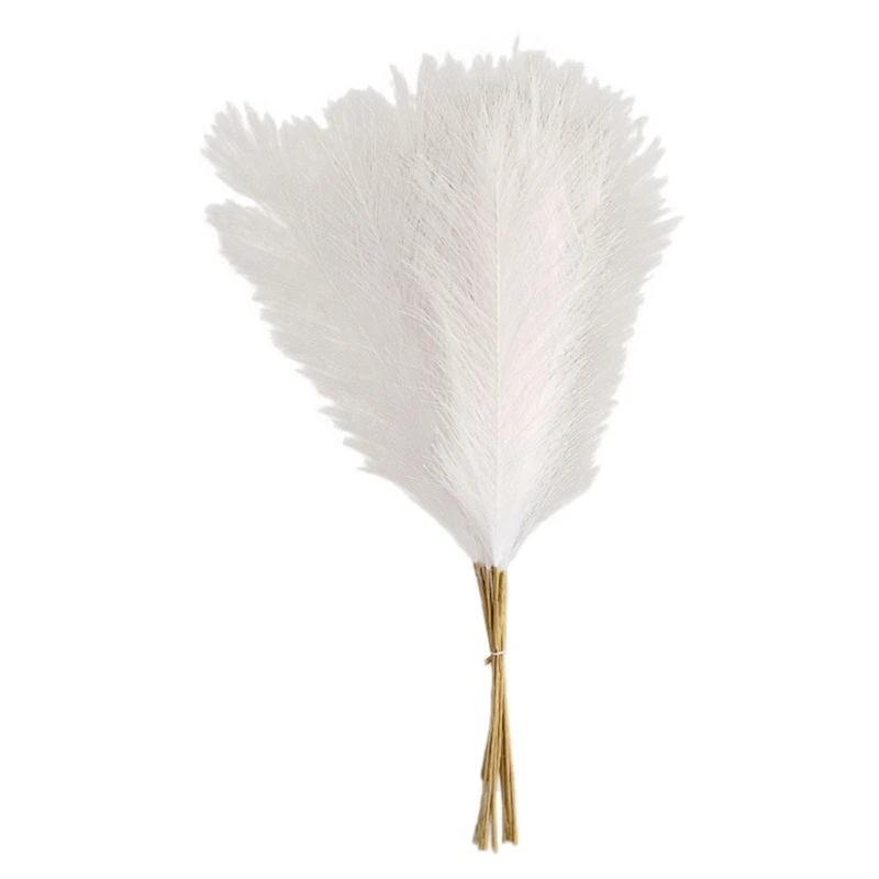 Flower Artificial Pampas Grass 22inch Tall White Stems Perfect For Party Decorations And Photography Props high quality