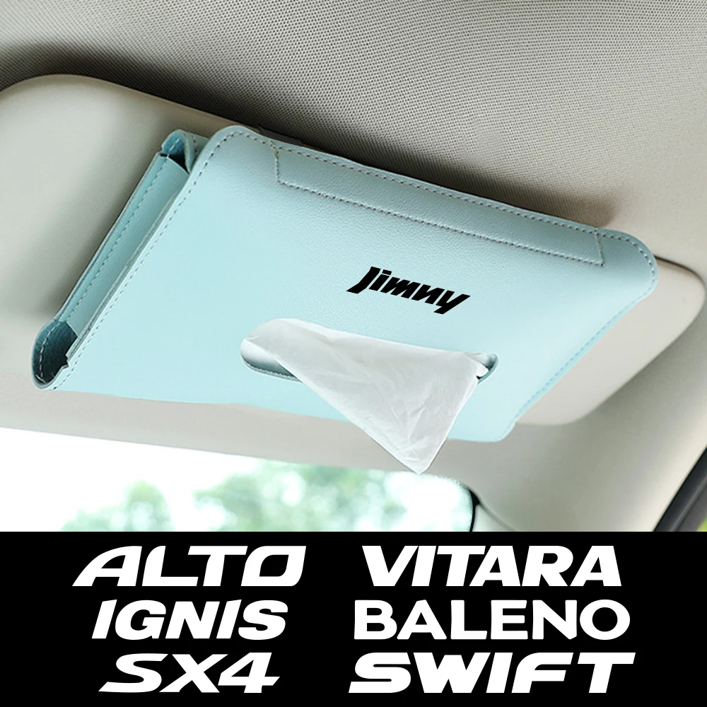 Car Visor Tissue Bag For Suzuki Jimny Swift Grand Vitara Ignis Alto Baleno SX4 Samurai S-Cross Celerio Ertiga Car Accessories