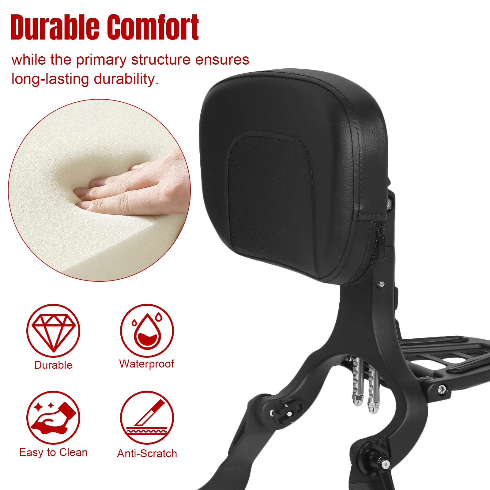 مسند ظهر للركاب للدراجات النارية مسند ظهر قابل للتعديل لراكبي الدراجات النارية متعدد الأغراض لدراجة Harley 14-22 Street750/500 XG750/500 #5