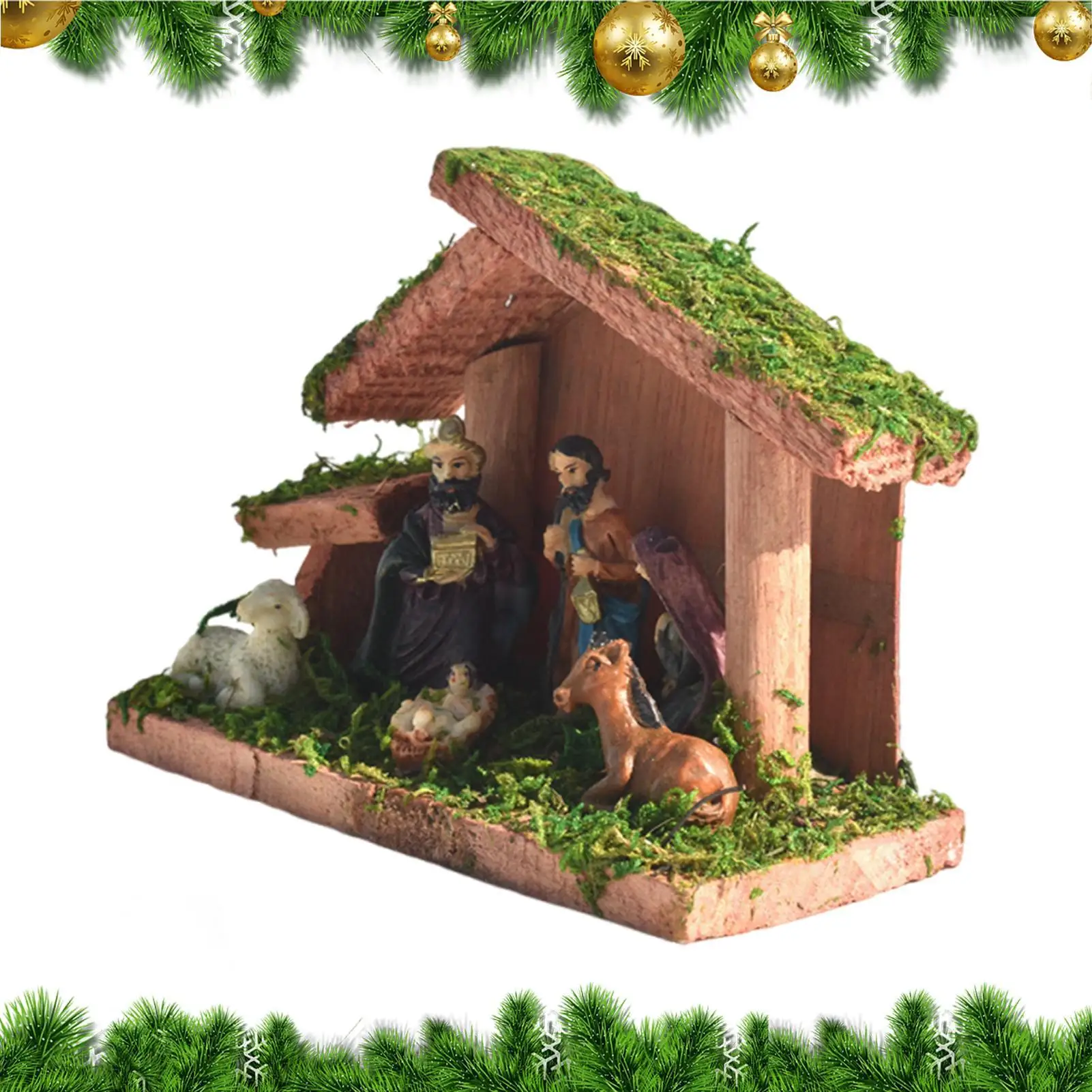 Nativity Scene Manger Jesus Holy Family Home Decor Christmas Decorations Nativity Figurines for Christian Indoor Table Mantel