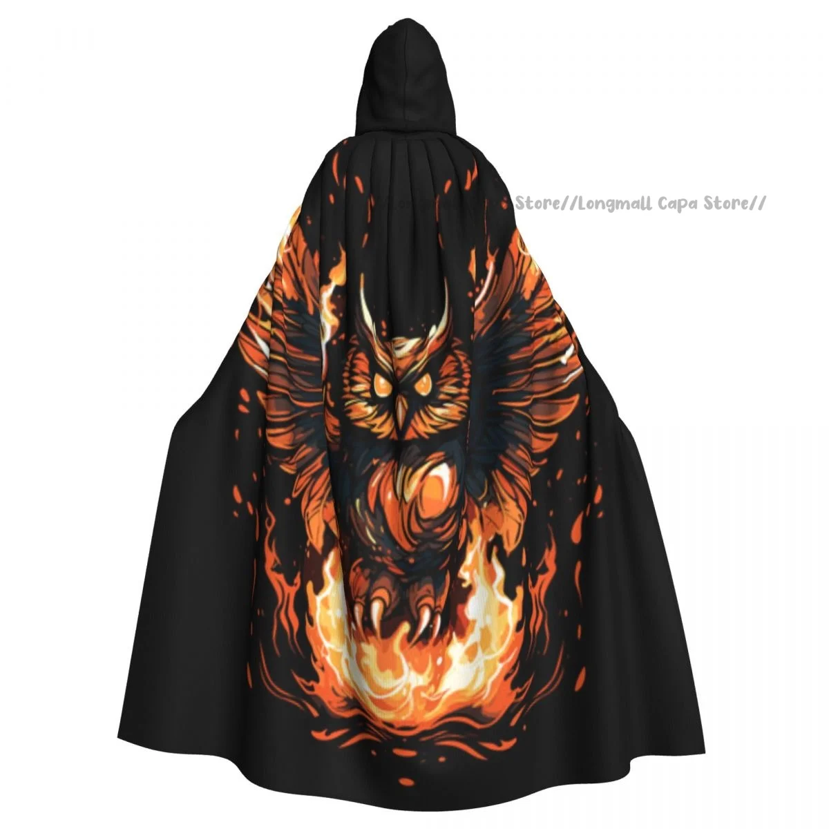 Cute And Funny Owl Hooded Cloak Coat Halloween Cosplay Costume Vampire Devil Wizard Cape Gown Party