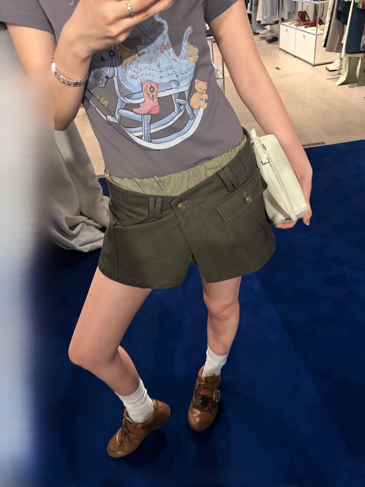 

Комплект Ranwear: деконструированный дизайн в стиле арт-дир, цветные блоки, рабочая одежда, шорты и юбка, повседневный комплект А-силуэта из смесового хлопка