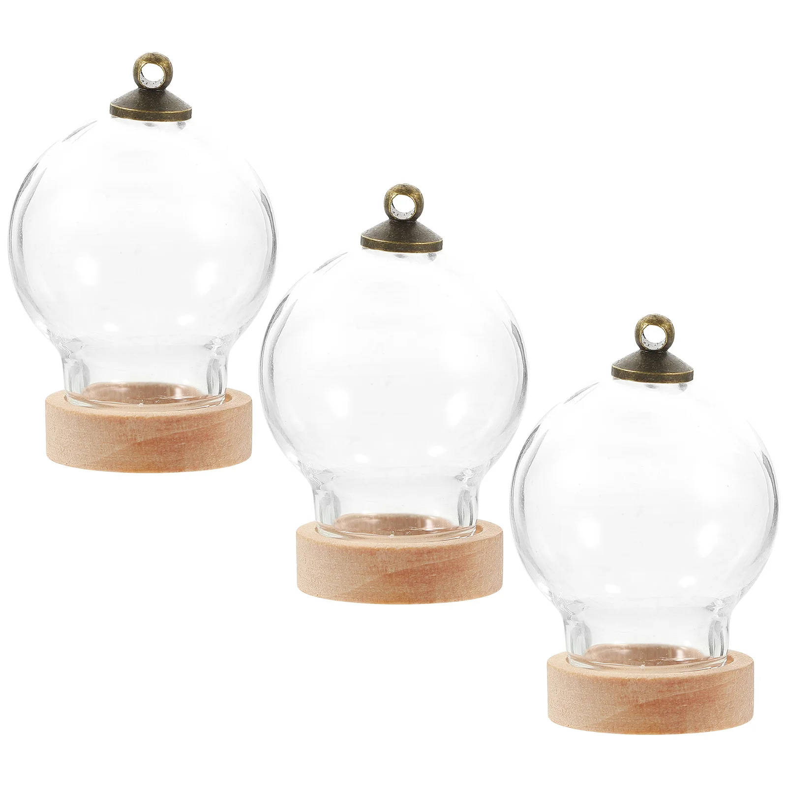 

3Pcs Small Glass Display Dome with Base Clear Bell Jar for Eternal Flower Decoration Craft Showcase Table Centerpiece