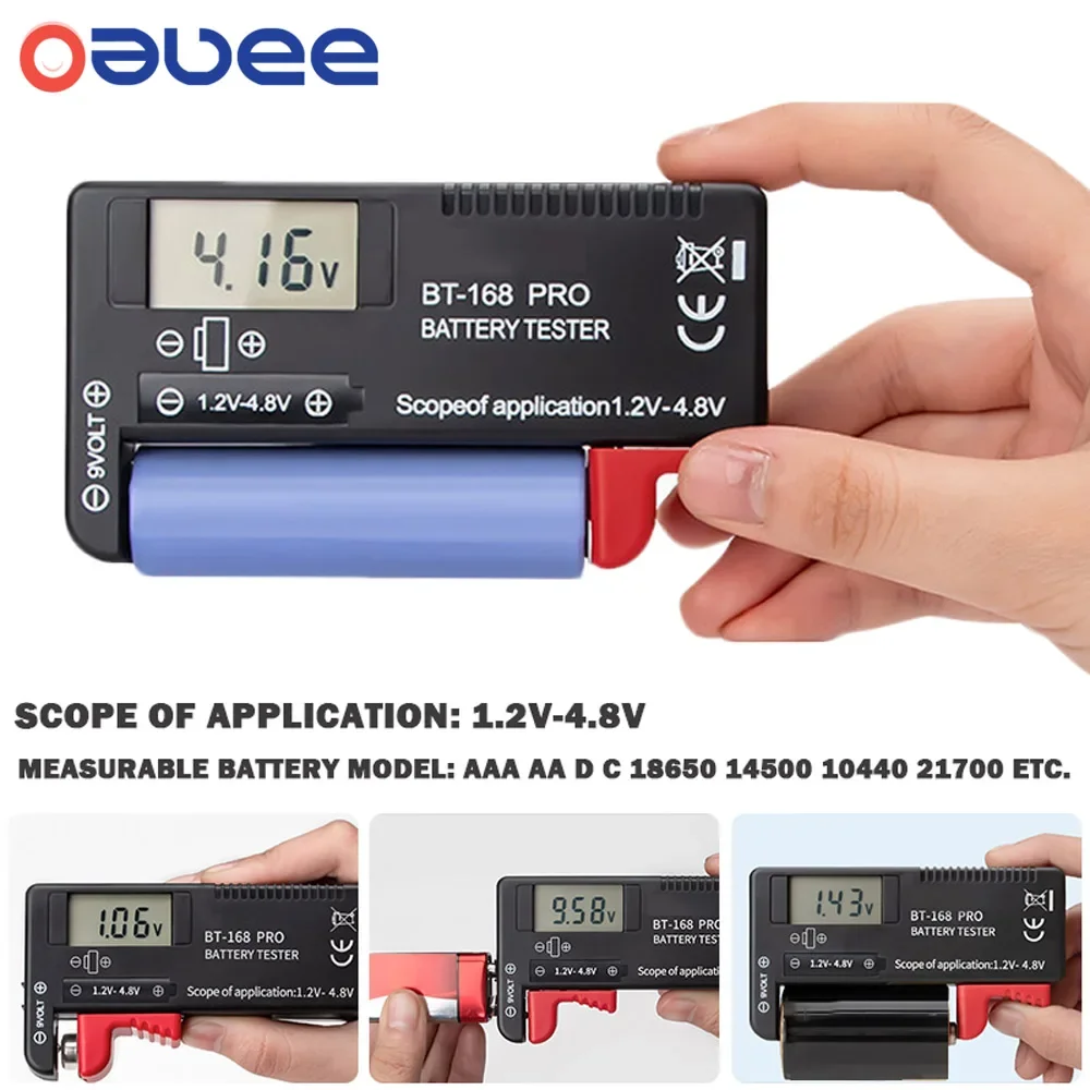 Digital Lithium Battery Capacity Tester BT-168 Checkered load analyzer Display Check AAA AA Button Cell Universal Test Dropship