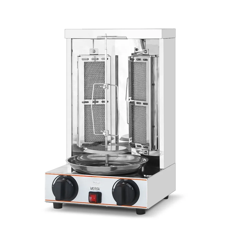 Máquina comercial de barbacoa de gas de acero inoxidable, mesa profesional, kebab, shawarma