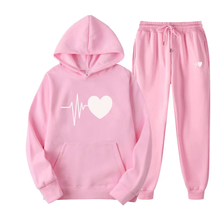 Damski dres dwuczęściowy zestaw bluzy z kapturem + spodnie dresowe garnitur Lady Casual swetry do joggingu modne stroje sportowe odzież