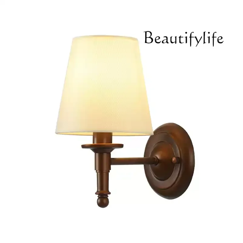 American wall lamp retro bedroom bedside simple living room study corridor staircase wall lamp designer