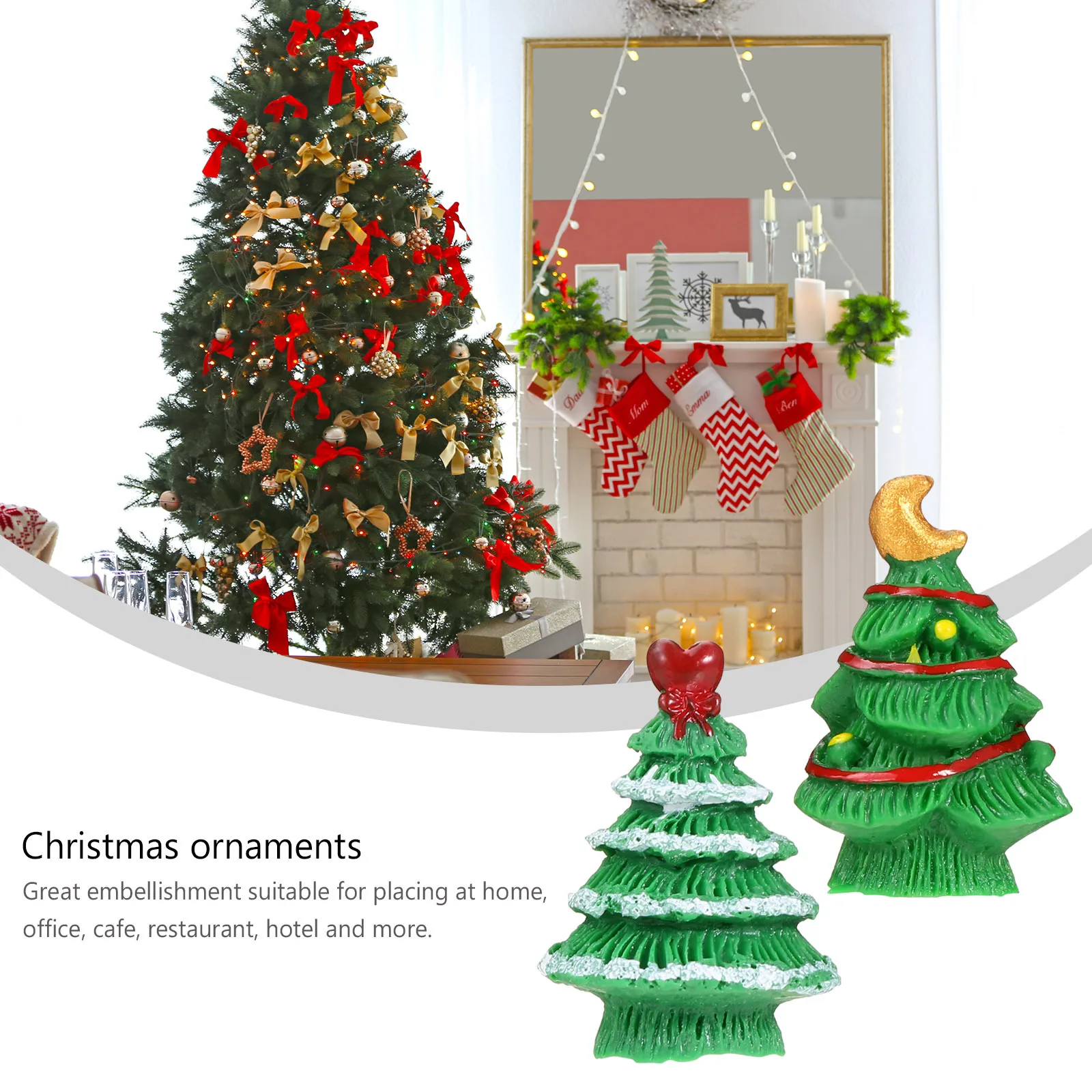 15 pezzi decorazioni per l'albero di Natale ornamento in resina abbellimento creativo per il desktop decorazione festiva dell'albero di pino per l'home office