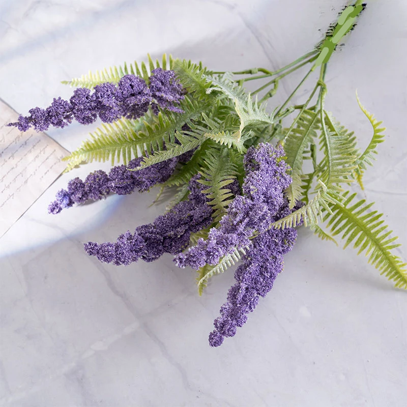 Realistic Flocked Resistant Artificial Lavender Bundle - Aquarium Decor Fake Plants for Fish Tank Ornament, Enhance Underwater