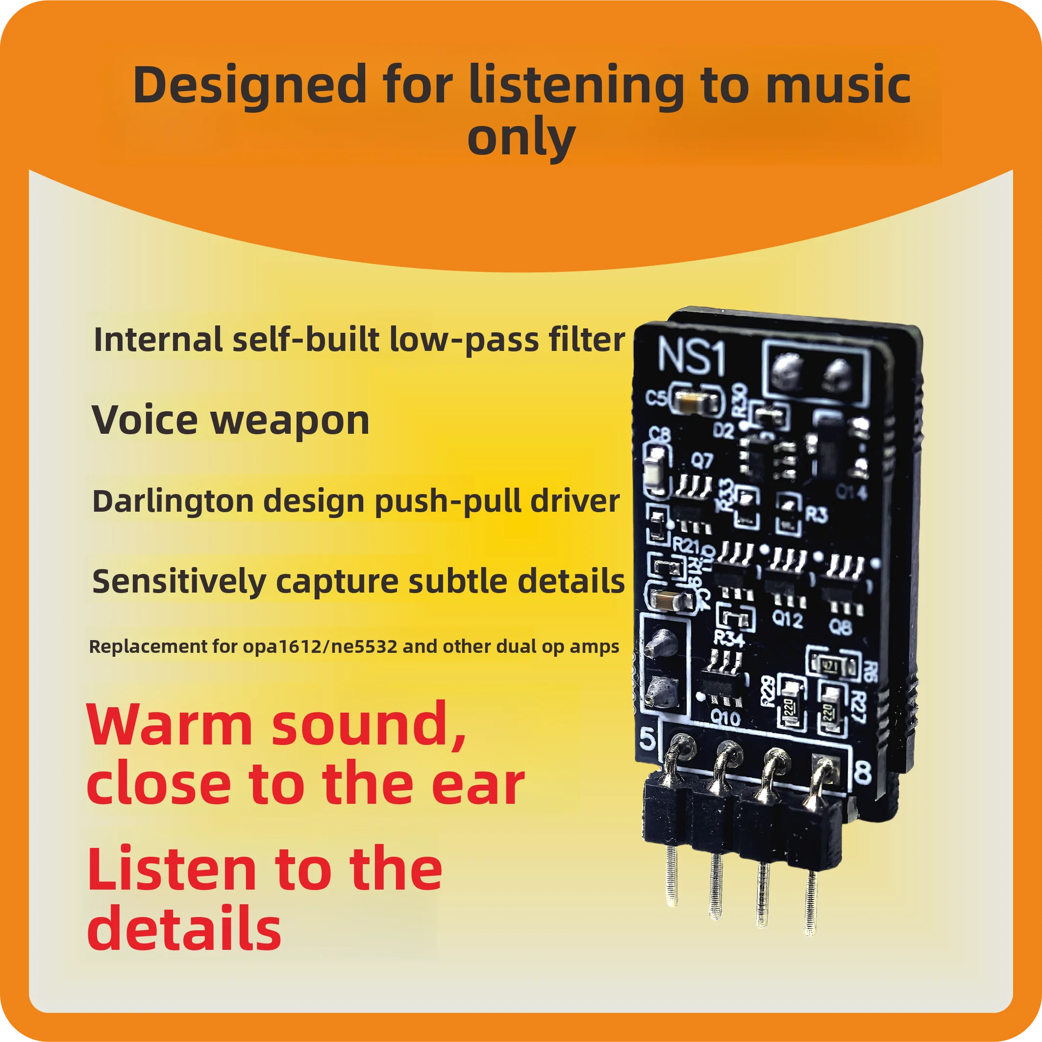 Natural Sound Field For Upgraded OPA1612 5532 Dual Operational Amplifier with Class A Discrete Components for Fever and Relaxed