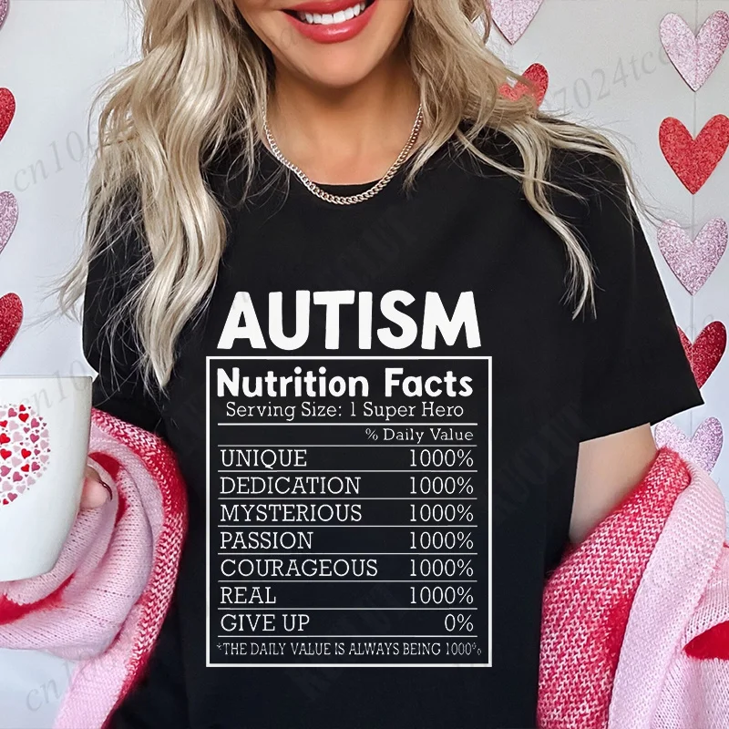 Ropa femenina, camisa de nutrición del autismo para mujer, camisetas del mes de la conciencia del autismo, camisetas de verano con cita del autismo, camisetas de aceptación Y2k
