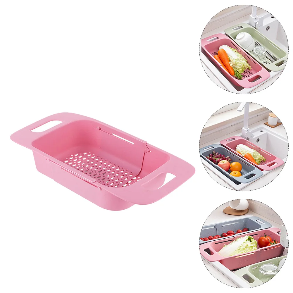 

Retractable Drain Rack Telescopic Kitchen Basket Pp Container Dish Strainer Collapsible Fruit Holder Storage Washing Suitable