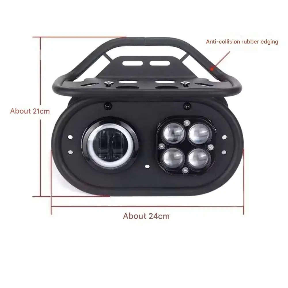 【Good quality】For Benda Dark Flag 500 Darkflag 500 V4 Black Flag 500 modified headlights retro LED square and round lights