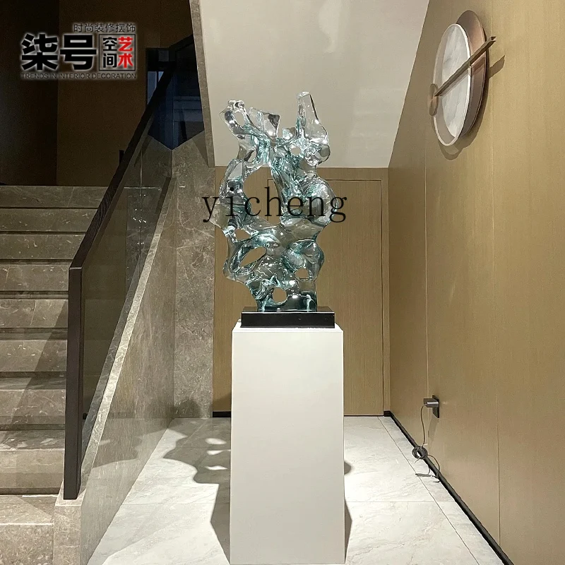 

ZC transparent Taihu stone ornament hotel lobby living room sculpture artwork large floor decoration