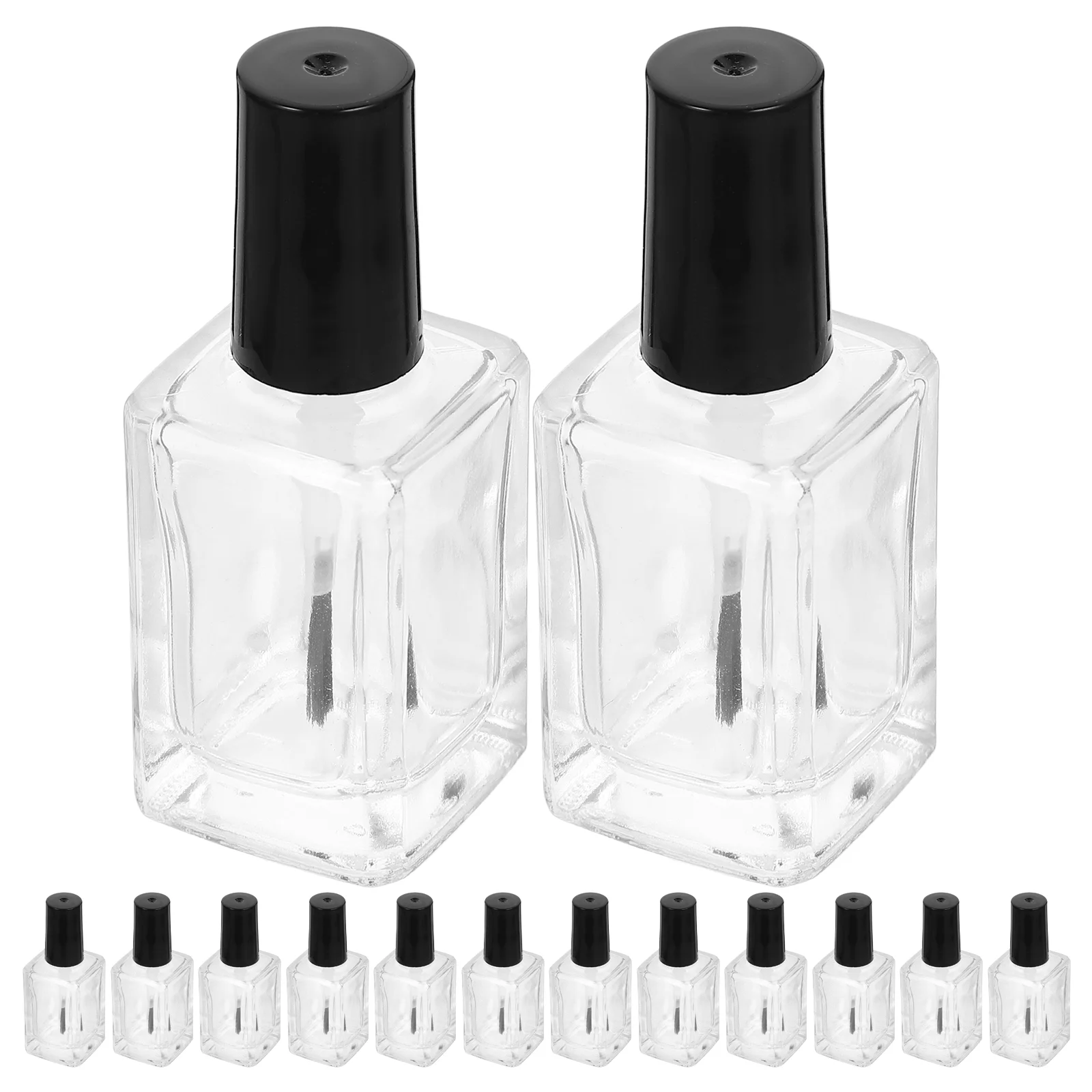 

15 Pcs Nail Polish Bottle Empty Container Transparent Retractable Glass Mini Plastic