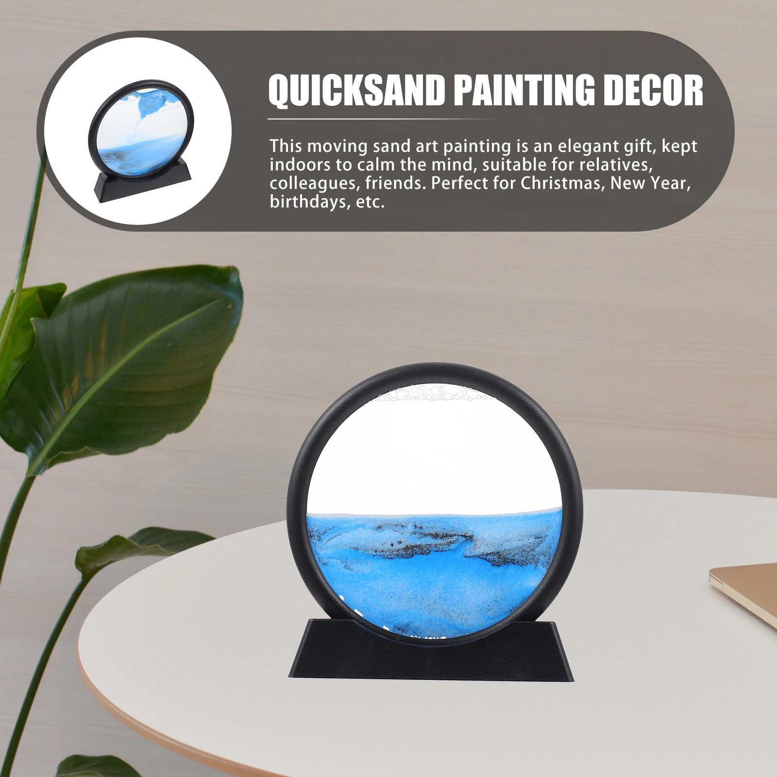 

Landscape Quicksand Painting Ornaments Decoration Flowing Oranment Picture Moving Round